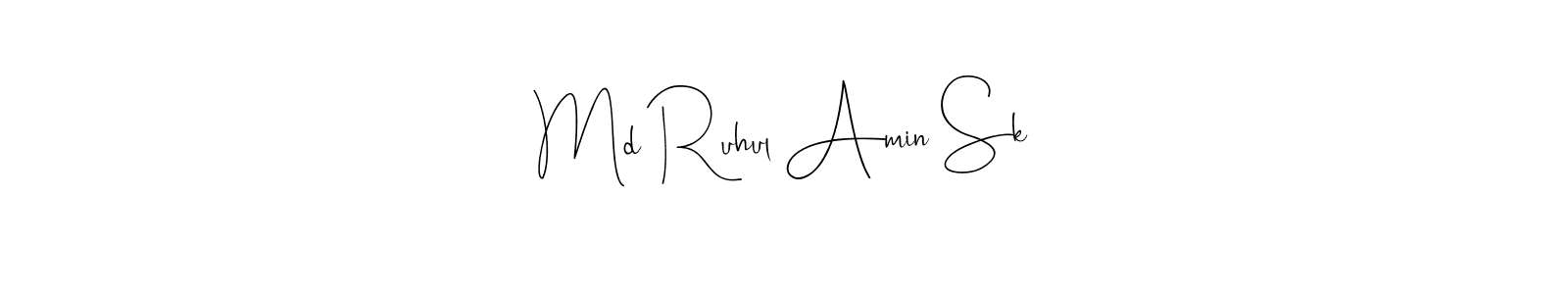 Andilay-7BmLP is a professional signature style that is perfect for those who want to add a touch of class to their signature. It is also a great choice for those who want to make their signature more unique. Get Md Ruhul Amin Sk name to fancy signature for free. Md Ruhul Amin Sk signature style 4 images and pictures png
