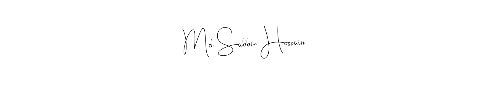 Use a signature maker to create a handwritten signature online. With this signature software, you can design (Andilay-7BmLP) your own signature for name Md Sabbir Hossain. Md Sabbir Hossain signature style 4 images and pictures png