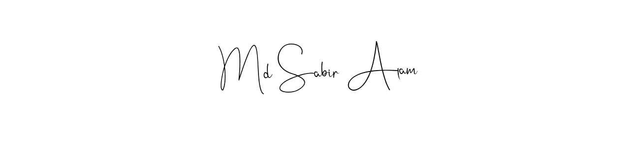 How to make Md Sabir Alam name signature. Use Andilay-7BmLP style for creating short signs online. This is the latest handwritten sign. Md Sabir Alam signature style 4 images and pictures png