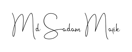 The Andilay-7BmLP typeface gives name Md Sadam Malik a refined look. Suitable for certificates, diplomas, and official verification. Md Sadam Malik signature style 4 images and pictures png