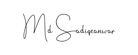 The Andilay-7BmLP font transforms the name Md Sadiqeanwar into an executive sign with sharp precision and distinguished character. Md Sadiqeanwar signature style 4 images and pictures png