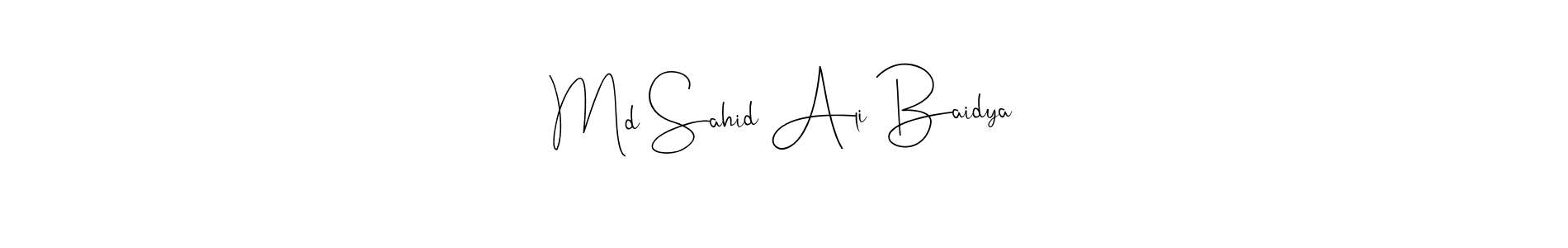 You can use this online signature creator to create a handwritten signature for the name Md Sahid Ali Baidya. This is the best online autograph maker. Md Sahid Ali Baidya signature style 4 images and pictures png