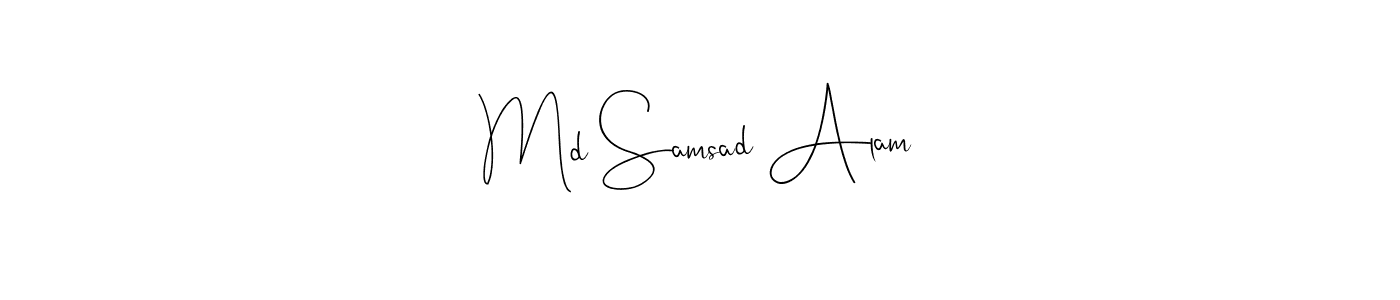 How to make Md Samsad Alam name signature. Use Andilay-7BmLP style for creating short signs online. This is the latest handwritten sign. Md Samsad Alam signature style 4 images and pictures png