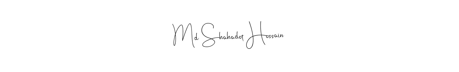 The best way (Andilay-7BmLP) to make a short signature is to pick only two or three words in your name. The name Md Shahadot Hossain include a total of six letters. For converting this name. Md Shahadot Hossain signature style 4 images and pictures png