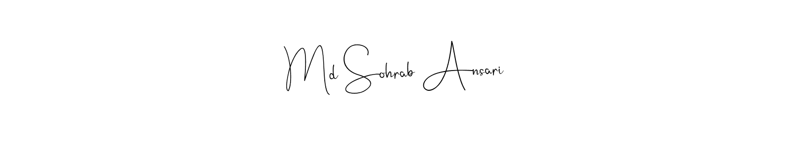 Andilay-7BmLP is a professional signature style that is perfect for those who want to add a touch of class to their signature. It is also a great choice for those who want to make their signature more unique. Get Md Sohrab Ansari name to fancy signature for free. Md Sohrab Ansari signature style 4 images and pictures png