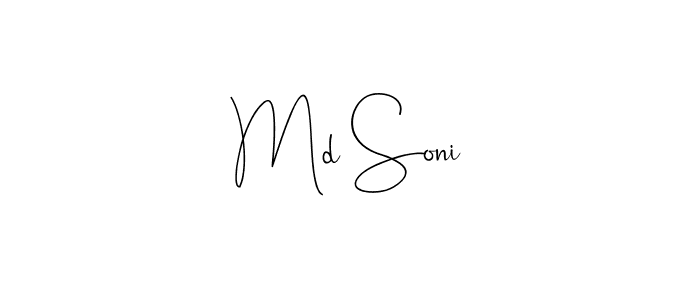 How to make Md Soni name signature. Use Andilay-7BmLP style for creating short signs online. This is the latest handwritten sign. Md Soni signature style 4 images and pictures png