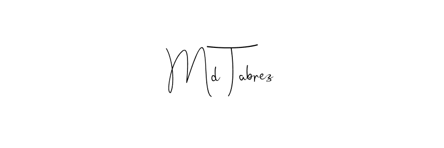 The best way (Andilay-7BmLP) to make a short signature is to pick only two or three words in your name. The name Md Tabrez include a total of six letters. For converting this name. Md Tabrez signature style 4 images and pictures png