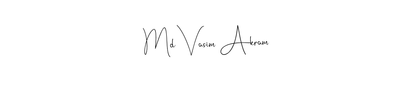 if you are searching for the best signature style for your name Md Vasim Akram. so please give up your signature search. here we have designed multiple signature styles  using Andilay-7BmLP. Md Vasim Akram signature style 4 images and pictures png