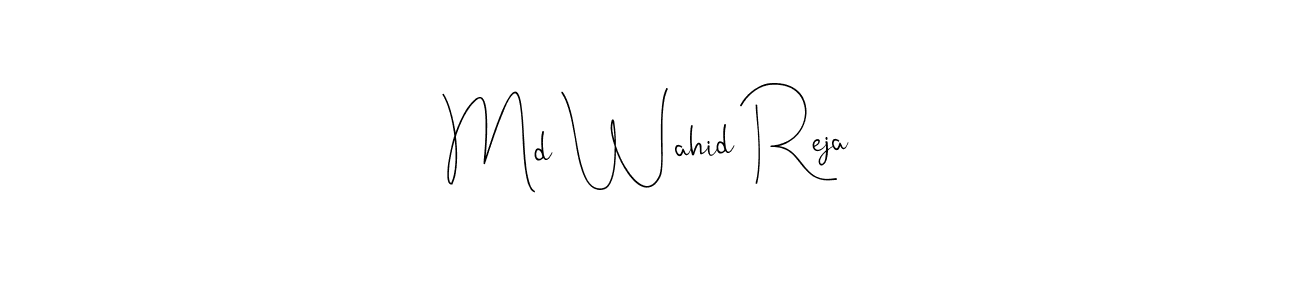 The best way (Andilay-7BmLP) to make a short signature is to pick only two or three words in your name. The name Md Wahid Reja include a total of six letters. For converting this name. Md Wahid Reja signature style 4 images and pictures png