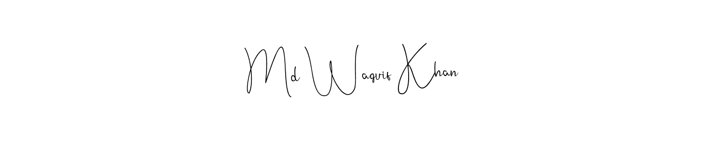 See photos of Md Waquif Khan official signature by Spectra . Check more albums & portfolios. Read reviews & check more about Andilay-7BmLP font. Md Waquif Khan signature style 4 images and pictures png