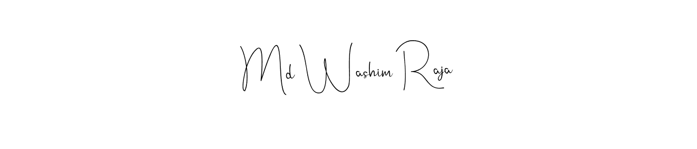 How to make Md Washim Raja name signature. Use Andilay-7BmLP style for creating short signs online. This is the latest handwritten sign. Md Washim Raja signature style 4 images and pictures png