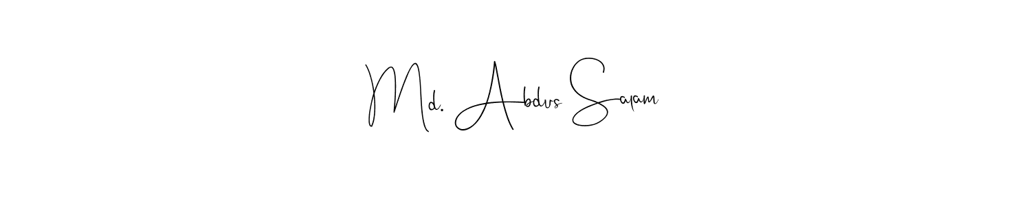 if you are searching for the best signature style for your name Md. Abdus Salam. so please give up your signature search. here we have designed multiple signature styles  using Andilay-7BmLP. Md. Abdus Salam signature style 4 images and pictures png