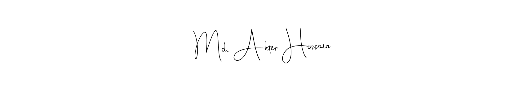 Create a beautiful signature design for name Md. Akter Hossain. With this signature (Andilay-7BmLP) fonts, you can make a handwritten signature for free. Md. Akter Hossain signature style 4 images and pictures png