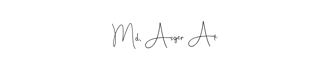 It looks lik you need a new signature style for name Md. Asger Ali. Design unique handwritten (Andilay-7BmLP) signature with our free signature maker in just a few clicks. Md. Asger Ali signature style 4 images and pictures png