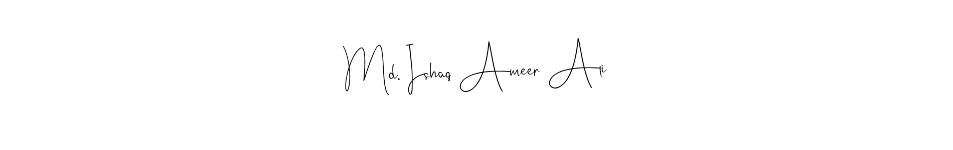 Similarly Andilay-7BmLP is the best handwritten signature design. Signature creator online .You can use it as an online autograph creator for name Md. Ishaq Ameer Ali. Md. Ishaq Ameer Ali signature style 4 images and pictures png
