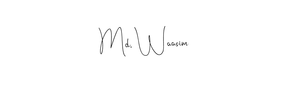 The best way (Andilay-7BmLP) to make a short signature is to pick only two or three words in your name. The name Md. Waasim include a total of six letters. For converting this name. Md. Waasim signature style 4 images and pictures png