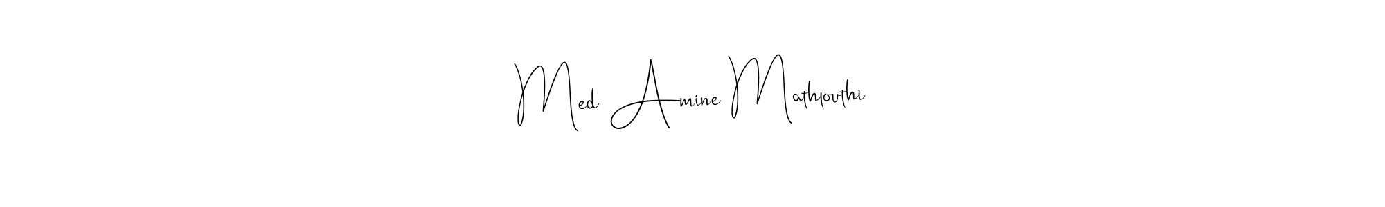 Andilay-7BmLP is a professional signature style that is perfect for those who want to add a touch of class to their signature. It is also a great choice for those who want to make their signature more unique. Get Med Amine Mathlouthi name to fancy signature for free. Med Amine Mathlouthi signature style 4 images and pictures png