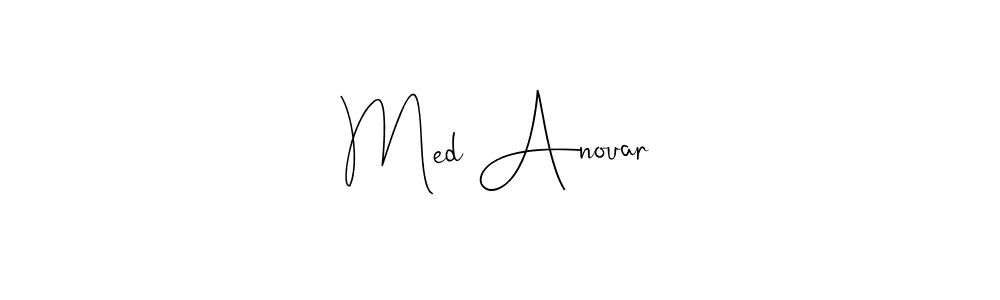 Andilay-7BmLP is a professional signature style that is perfect for those who want to add a touch of class to their signature. It is also a great choice for those who want to make their signature more unique. Get Med Anouar name to fancy signature for free. Med Anouar signature style 4 images and pictures png