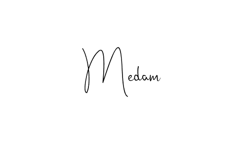 Make a beautiful signature design for name Medam. With this signature (Andilay-7BmLP) style, you can create a handwritten signature for free. Medam signature style 4 images and pictures png