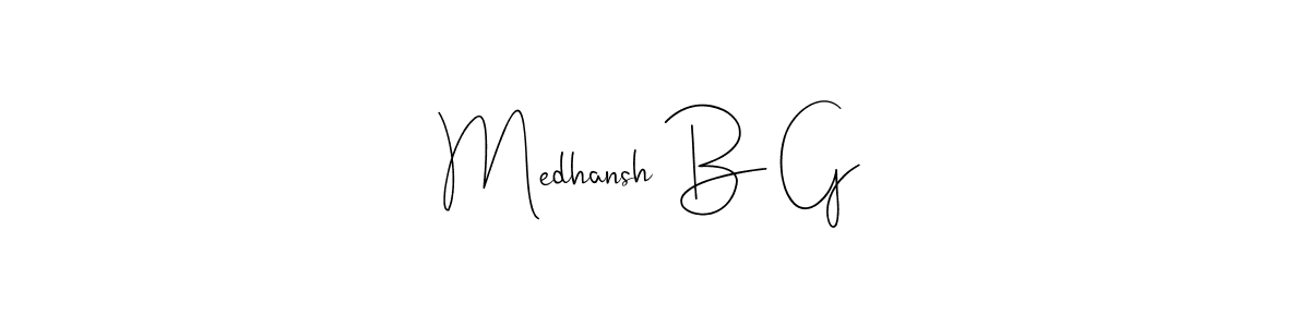 How to Draw Medhansh B G signature style? Andilay-7BmLP is a latest design signature styles for name Medhansh B G. Medhansh B G signature style 4 images and pictures png