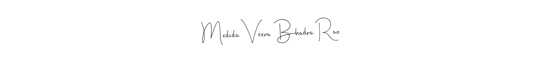 You should practise on your own different ways (Andilay-7BmLP) to write your name (Medida Veera Bhadra Rao) in signature. don't let someone else do it for you. Medida Veera Bhadra Rao signature style 4 images and pictures png