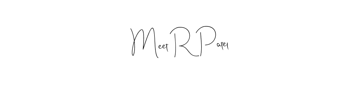 This is the best signature style for the Meet R Patel name. Also you like these signature font (Andilay-7BmLP). Mix name signature. Meet R Patel signature style 4 images and pictures png