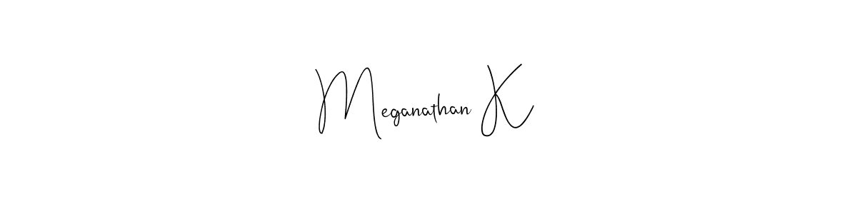 The best way (Andilay-7BmLP) to make a short signature is to pick only two or three words in your name. The name Meganathan K include a total of six letters. For converting this name. Meganathan K signature style 4 images and pictures png