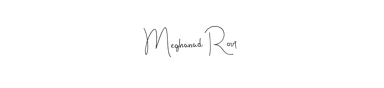 if you are searching for the best signature style for your name Meghanad Rout. so please give up your signature search. here we have designed multiple signature styles  using Andilay-7BmLP. Meghanad Rout signature style 4 images and pictures png