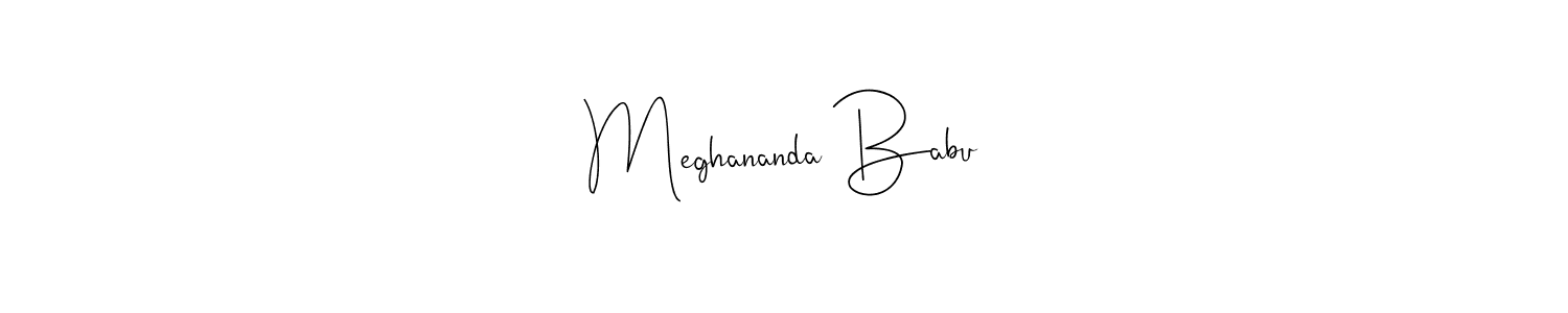 Use a signature maker to create a handwritten signature online. With this signature software, you can design (Andilay-7BmLP) your own signature for name Meghananda Babu. Meghananda Babu signature style 4 images and pictures png