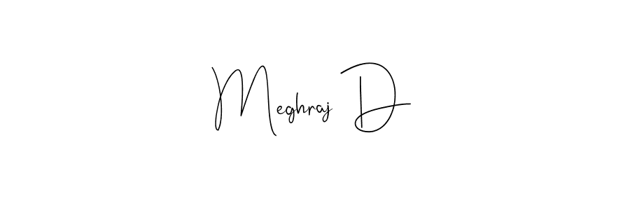 Create a beautiful signature design for name Meghraj D. With this signature (Andilay-7BmLP) fonts, you can make a handwritten signature for free. Meghraj D signature style 4 images and pictures png