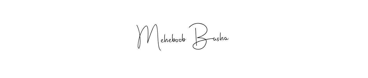 Create a beautiful signature design for name Meheboob Basha. With this signature (Andilay-7BmLP) fonts, you can make a handwritten signature for free. Meheboob Basha signature style 4 images and pictures png