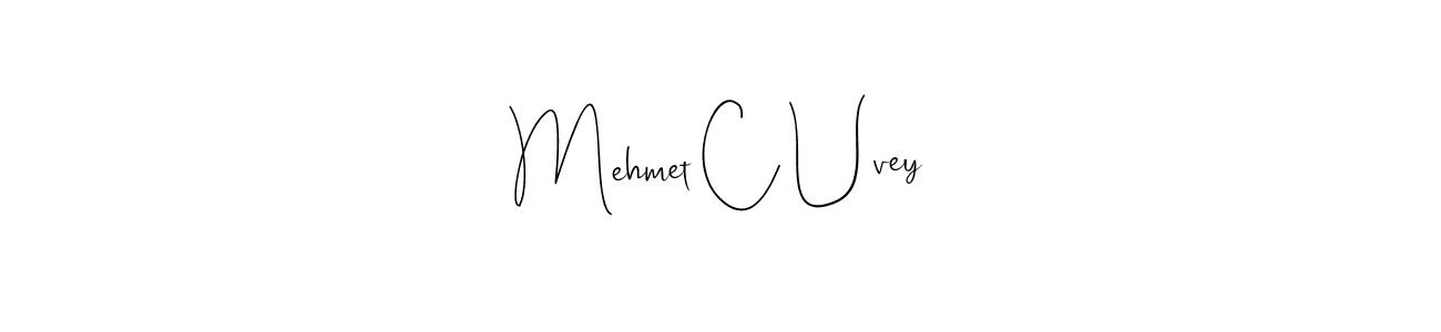 if you are searching for the best signature style for your name Mehmet C Uvey. so please give up your signature search. here we have designed multiple signature styles  using Andilay-7BmLP. Mehmet C Uvey signature style 4 images and pictures png