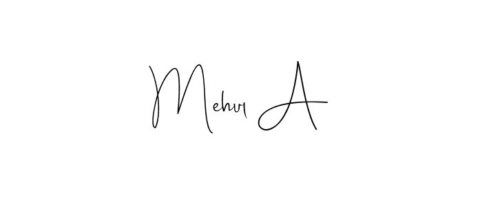 The best way (Andilay-7BmLP) to make a short signature is to pick only two or three words in your name. The name Mehul A include a total of six letters. For converting this name. Mehul A signature style 4 images and pictures png