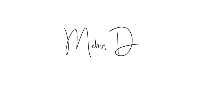 Use a signature maker to create a handwritten signature online. With this signature software, you can design (Andilay-7BmLP) your own signature for name Mehul D. Mehul D signature style 4 images and pictures png