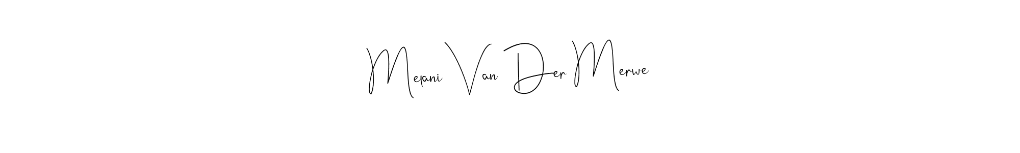 The best way (Andilay-7BmLP) to make a short signature is to pick only two or three words in your name. The name Melani Van Der Merwe include a total of six letters. For converting this name. Melani Van Der Merwe signature style 4 images and pictures png