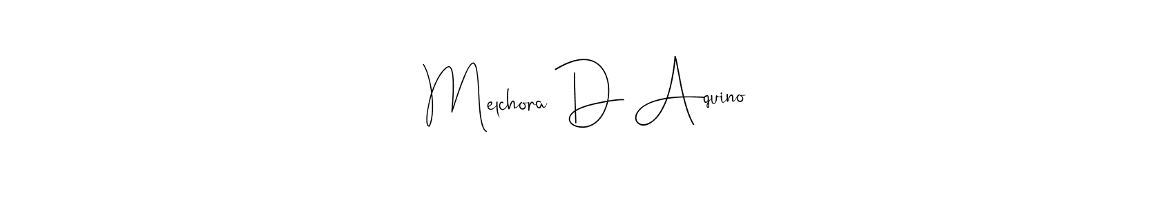How to make Melchora D Aquino signature? Andilay-7BmLP is a professional autograph style. Create handwritten signature for Melchora D Aquino name. Melchora D Aquino signature style 4 images and pictures png