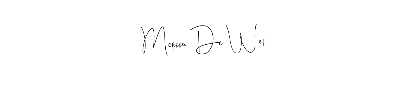 It looks lik you need a new signature style for name Melissa De Wet. Design unique handwritten (Andilay-7BmLP) signature with our free signature maker in just a few clicks. Melissa De Wet signature style 4 images and pictures png