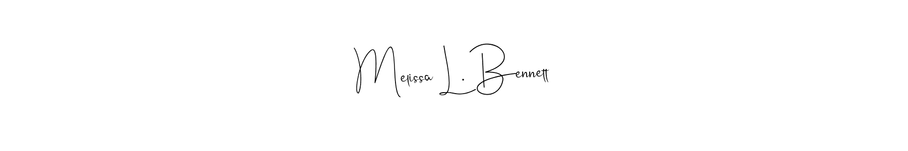 Andilay-7BmLP is a professional signature style that is perfect for those who want to add a touch of class to their signature. It is also a great choice for those who want to make their signature more unique. Get Melissa L. Bennett name to fancy signature for free. Melissa L. Bennett signature style 4 images and pictures png