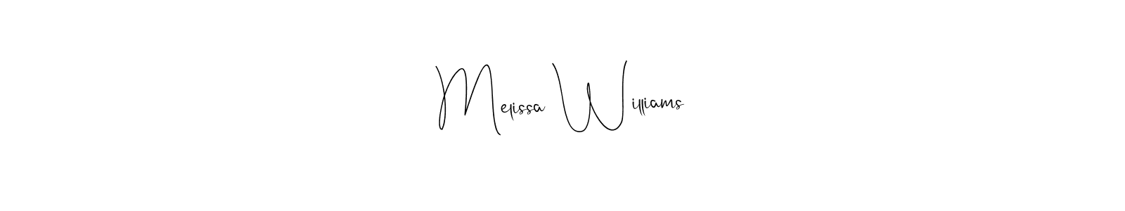Design your own signature with our free online signature maker. With this signature software, you can create a handwritten (Andilay-7BmLP) signature for name Melissa Williams. Melissa Williams signature style 4 images and pictures png