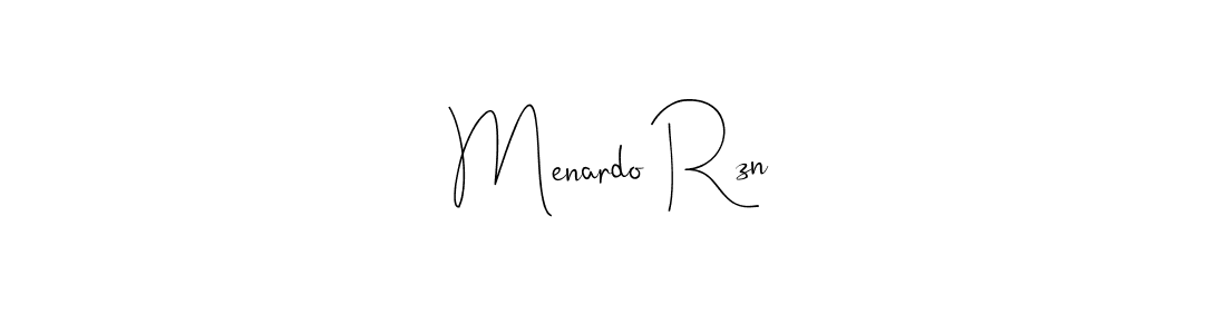 Make a beautiful signature design for name Menardo Rzn. With this signature (Andilay-7BmLP) style, you can create a handwritten signature for free. Menardo Rzn signature style 4 images and pictures png
