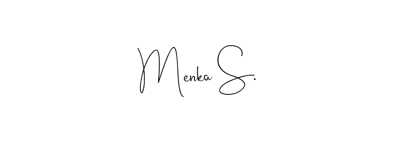 Use a signature maker to create a handwritten signature online. With this signature software, you can design (Andilay-7BmLP) your own signature for name Menka S.. Menka S. signature style 4 images and pictures png