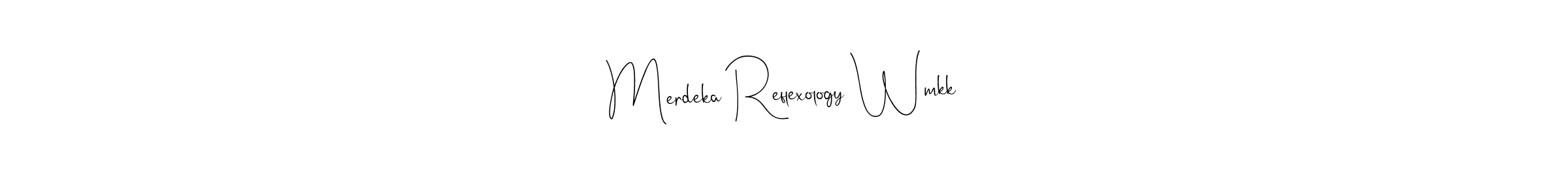 Use a signature maker to create a handwritten signature online. With this signature software, you can design (Andilay-7BmLP) your own signature for name Merdeka Reflexology Wmkk. Merdeka Reflexology Wmkk signature style 4 images and pictures png