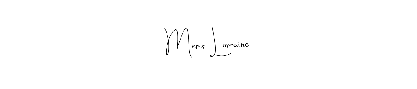 You can use this online signature creator to create a handwritten signature for the name Meris Lorraine. This is the best online autograph maker. Meris Lorraine signature style 4 images and pictures png