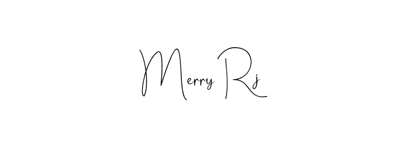 How to make Merry Rj name signature. Use Andilay-7BmLP style for creating short signs online. This is the latest handwritten sign. Merry Rj signature style 4 images and pictures png