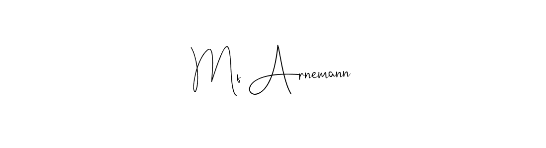 How to make Mf Arnemann name signature. Use Andilay-7BmLP style for creating short signs online. This is the latest handwritten sign. Mf Arnemann signature style 4 images and pictures png