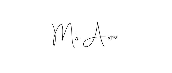 How to make Mh Avro name signature. Use Andilay-7BmLP style for creating short signs online. This is the latest handwritten sign. Mh Avro signature style 4 images and pictures png