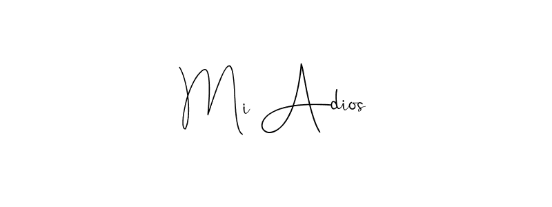 The best way (Andilay-7BmLP) to make a short signature is to pick only two or three words in your name. The name Mi Adios include a total of six letters. For converting this name. Mi Adios signature style 4 images and pictures png