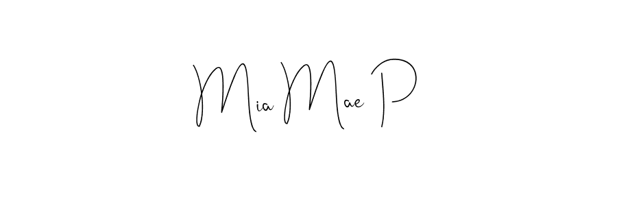 Use a signature maker to create a handwritten signature online. With this signature software, you can design (Andilay-7BmLP) your own signature for name Mia Mae P. Mia Mae P signature style 4 images and pictures png