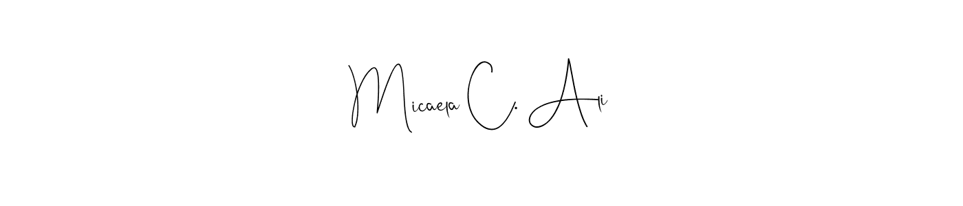 Similarly Andilay-7BmLP is the best handwritten signature design. Signature creator online .You can use it as an online autograph creator for name Micaela C. Ali. Micaela C. Ali signature style 4 images and pictures png