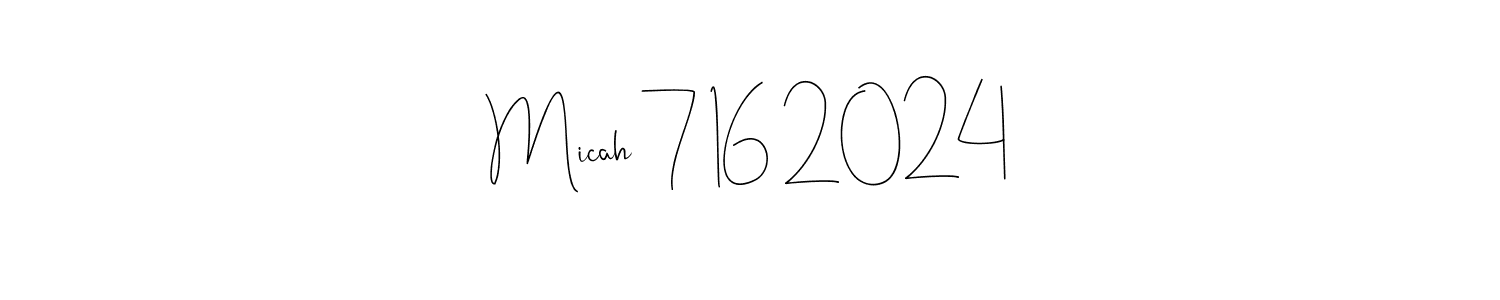 The best way (Andilay-7BmLP) to make a short signature is to pick only two or three words in your name. The name Micah 7|16|2024 include a total of six letters. For converting this name. Micah 7|16|2024 signature style 4 images and pictures png